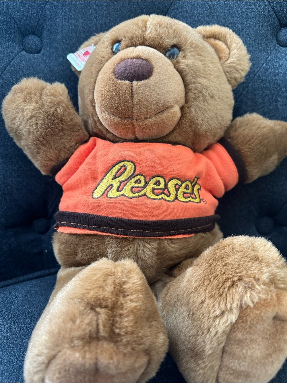 Vintage 1987 Heartline Reese’s Buddy Nutty Bear 15” Plush with Ear Tag